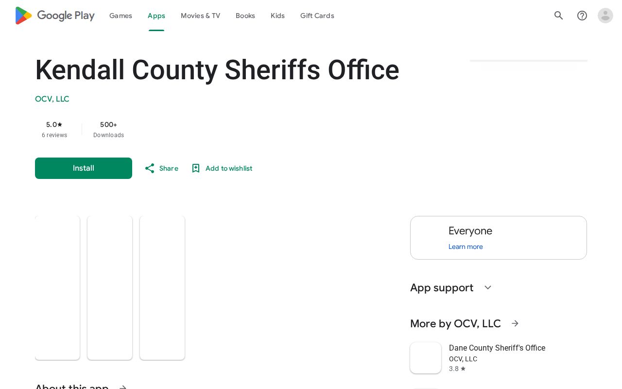 Official Kendall County Sheriff's Office mobile app listing